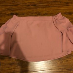Blush float off the shoulder top